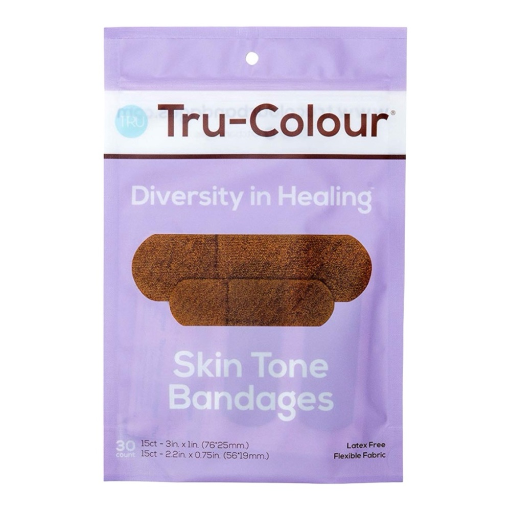 30 pack Tru-Colour TruTone Skin Tone bandages Purple Dark Brown